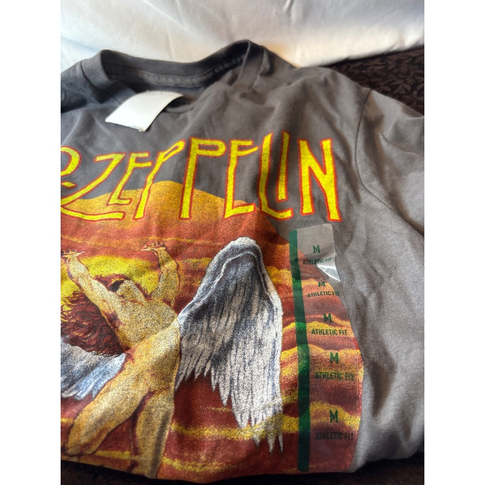 Led Zeppelin US Tour 1975 Graphic Tee Charcoal Gray Shirt TSM66NWLEDTA01 Mens M - Picture 5 of 5